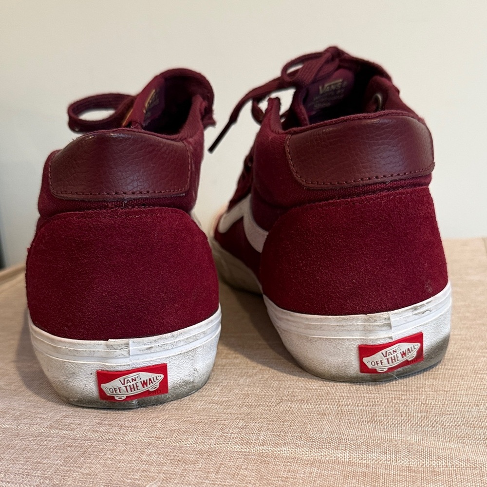 Vans Style 112 Mid Pro in Burgundy/White Shoes in Original Box - Picture 7 of 13